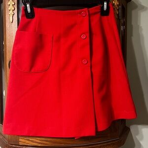 Vintage 60s BRADLEY Polyester Red Mini Skort GoGo Skort Small